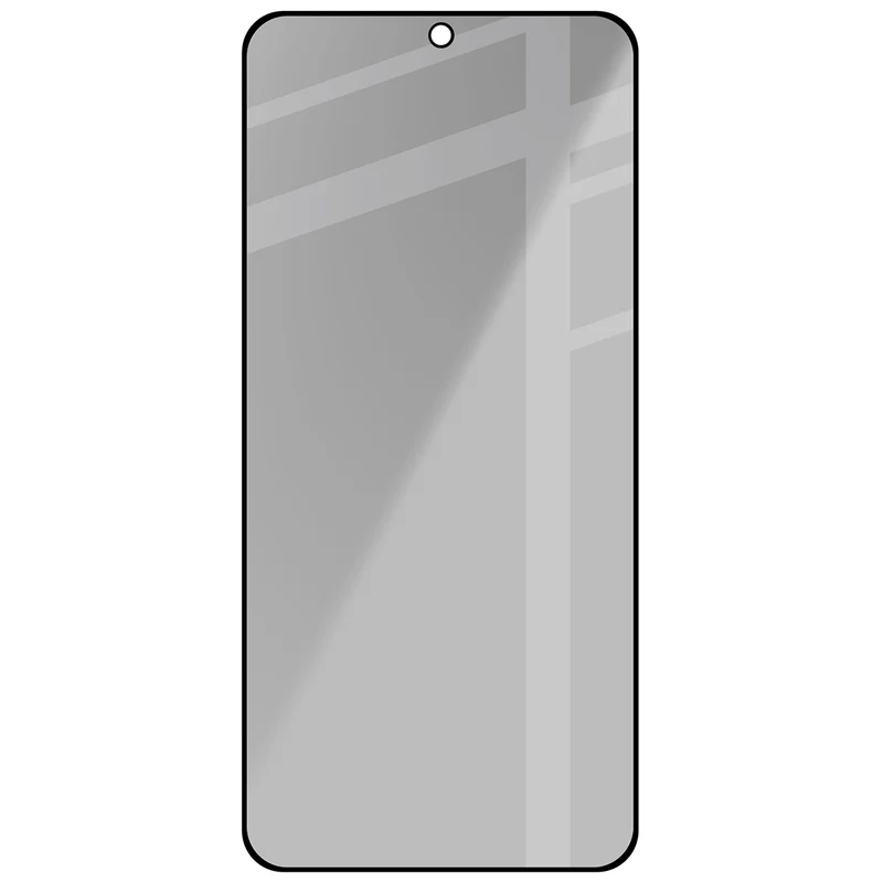 Gehärtetes Glas mit Privatschutzfilter für Galaxy A57 5G, Bizon Glass Edge Shadow, getönt mit schwarzer Rahmen