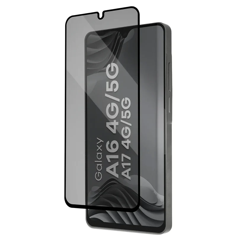 Gehärtetes Glas mit Privatschutzfilter und Applikationsrahmen für Galaxy A16 / A17, Bizon Glass Aplikator Shadow, 2 Sets