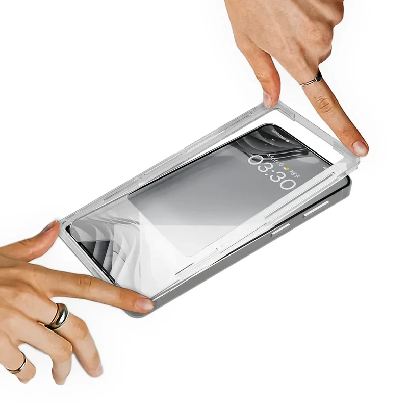 Gehärtetes Glas mit Privatschutzfilter und Applikationsrahmen für Galaxy A16 / A17, Bizon Glass Aplikator Shadow, 2 Sets
