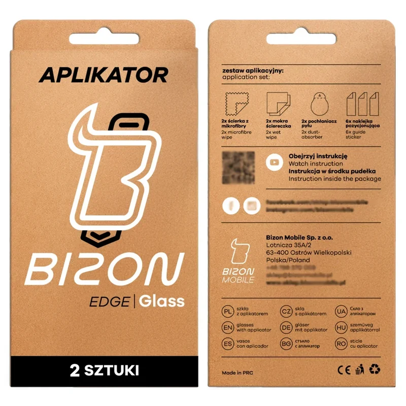 Gehärtetes Glas mit Applikationsrahme für Galaxy S24 FE / A57 5G, Bizon Glass Aplikator Edge, 2 Sets