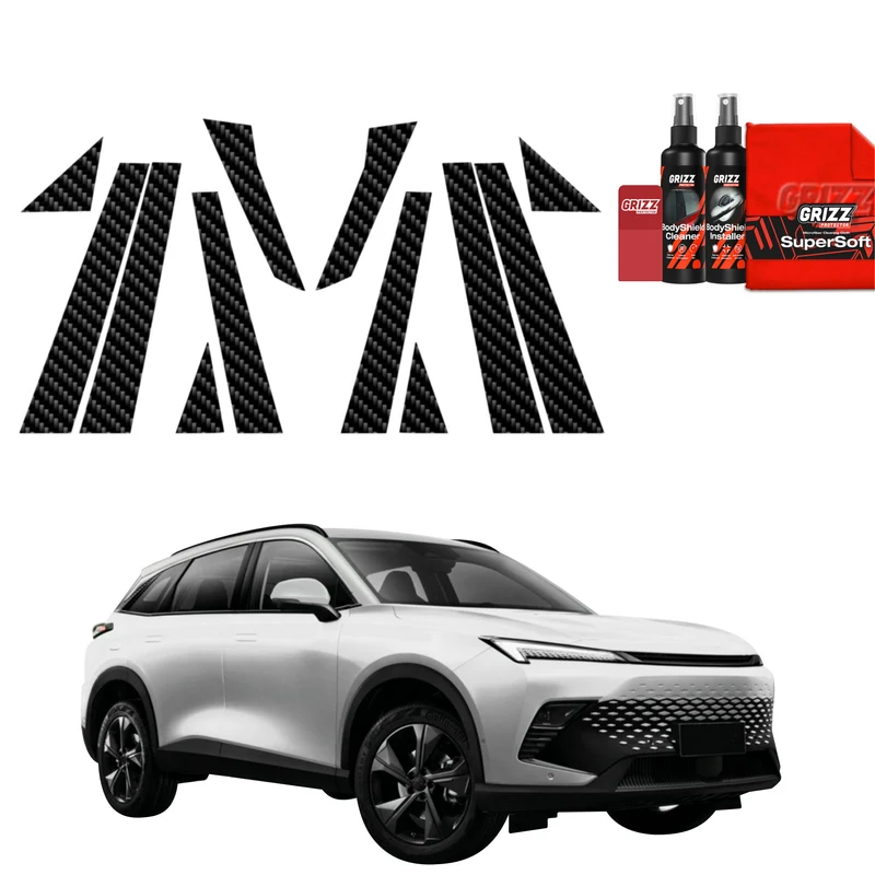 12in1 Kohlenstoff Schutzfolie Grizz Protector für B-C-Säule - BAIC BEIJING 5 (2023-2026)
