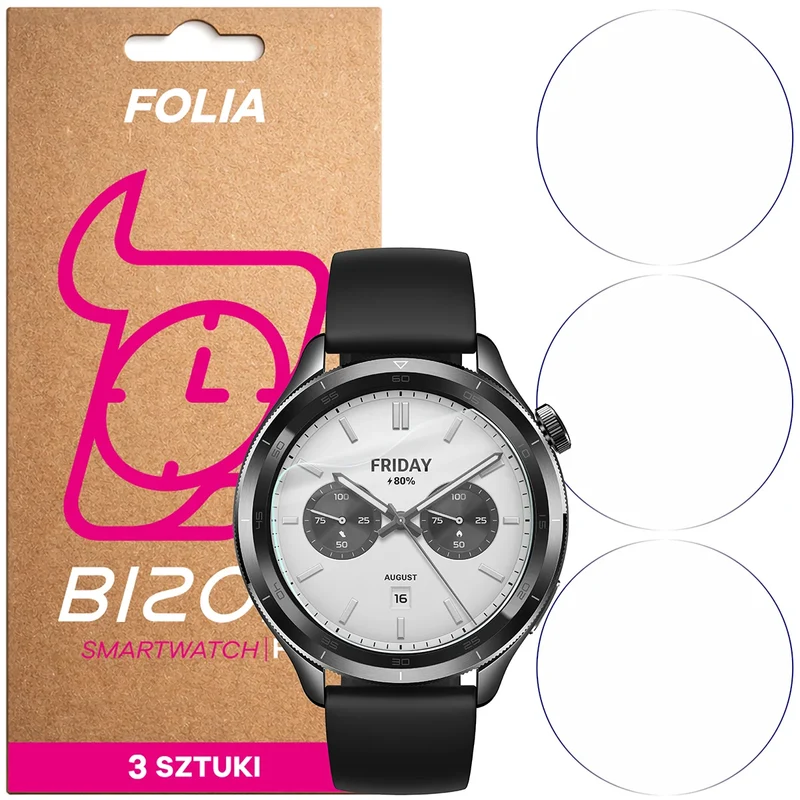 Schutzfolie für den Bildschirm für Xiaomi Watch S4 47 mm, Bizon Watch HydroFlex, 3 Stück