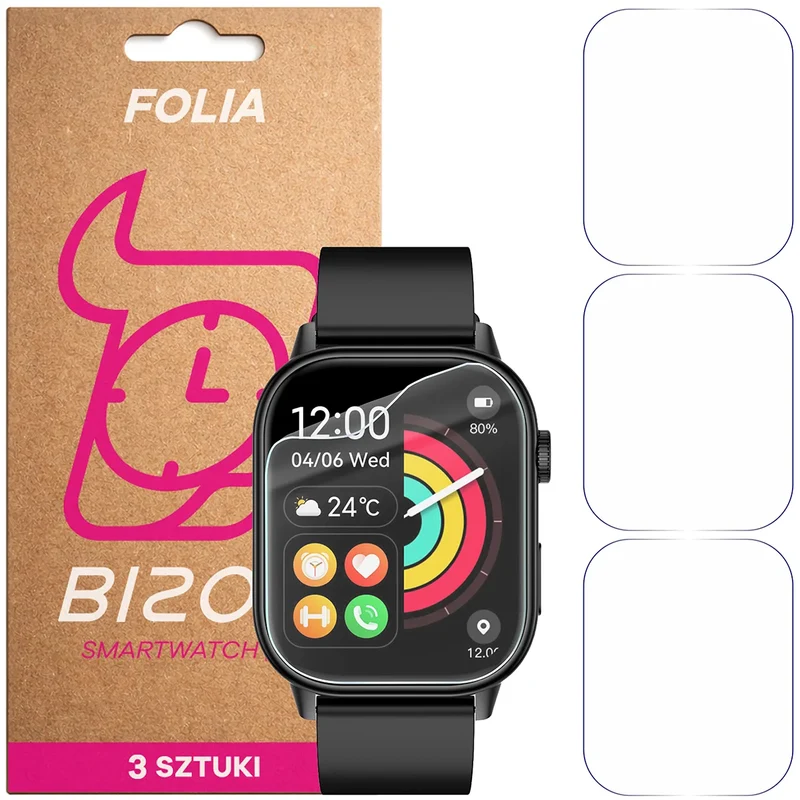 Schutzfolie für den Bildschirm für JG Smart QX17, Bizon Watch HydroFlex, 3 Stück