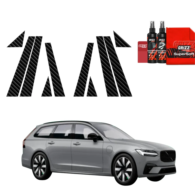 10in1 Kohlenstoff Schutzfolie Grizz Protector für B-C-Säule - Volvo V90 (2021-2026)