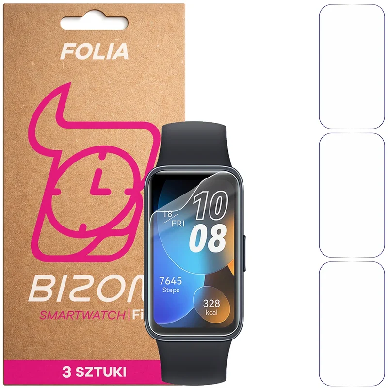 Schutzfolie für den Bildschirm für Huawei Band 8, Bizon Watch HydroFlex, 3 Stück