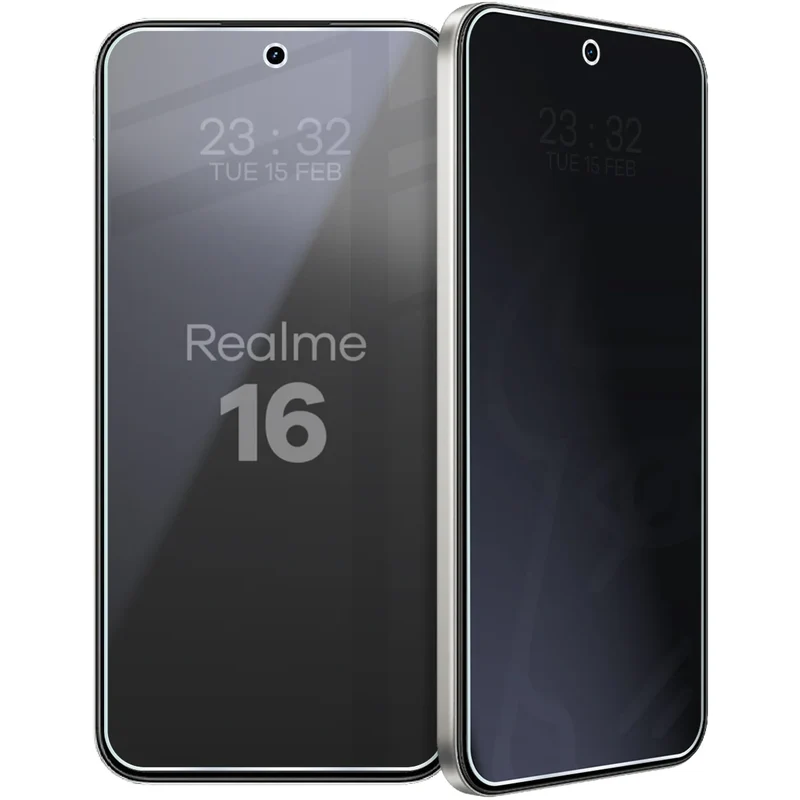 Hybridglas mit Privatschutzfilter für Realme 16 5G, Bizon Hybrid Shadow, Matt