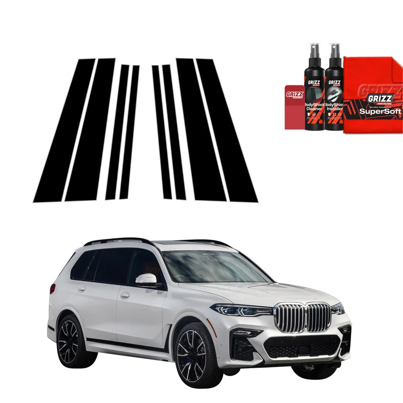 8in1 Schwarze Schutzfolie Grizz Protector für B-C-Säule - BMW X7 G07 (2018-2022)
