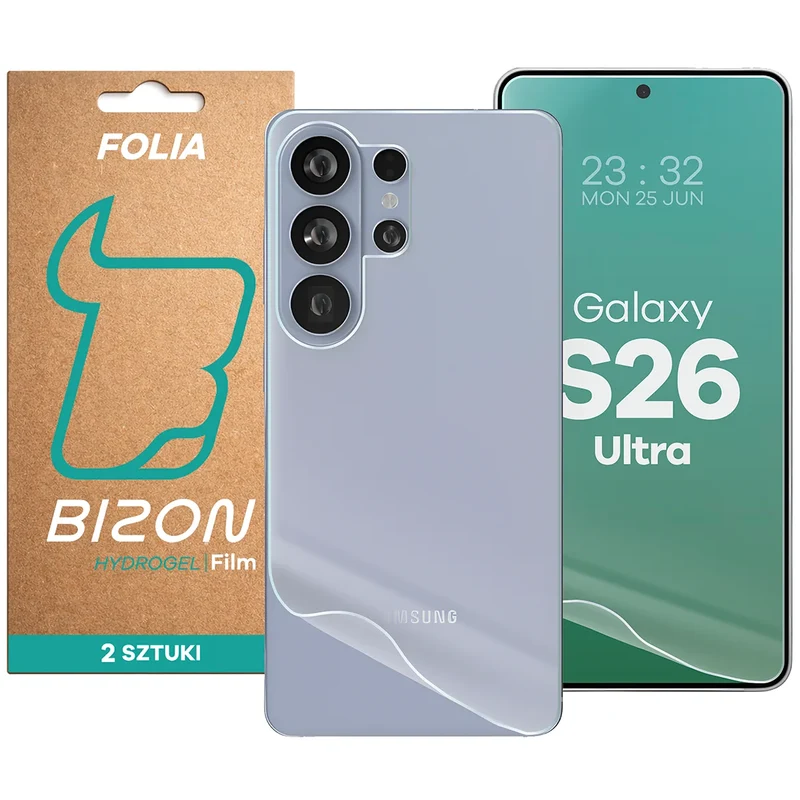 Hydrogel Folie für Display und Rückseite Bizon Film Hydrogel Pack für Galaxy S26 Ultra, 2 Stück