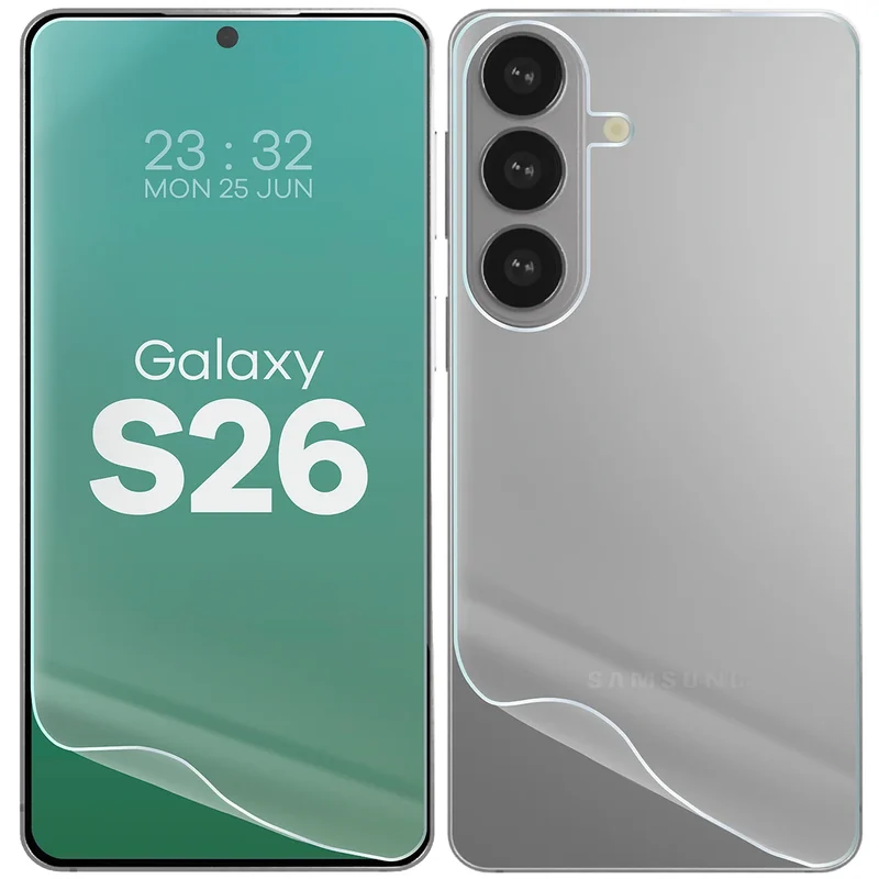 Hydrogel Folie für Display und Rückseite Bizon Film Hydrogel Pack für Galaxy S26, 2 Stück