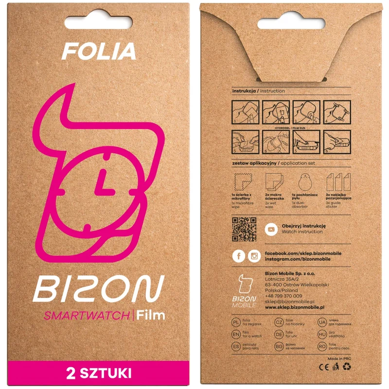 Hydrogel Folie für den Bildschirm für Xiaomi Watch 5, Bizon Watch Film Hydrogel Duo, 2 Stück