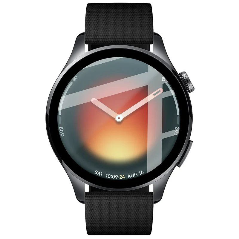 Hybrides Glas für Xiaomi Watch 5, Bizon Glass Watch Edge Hybrid, Schwarz