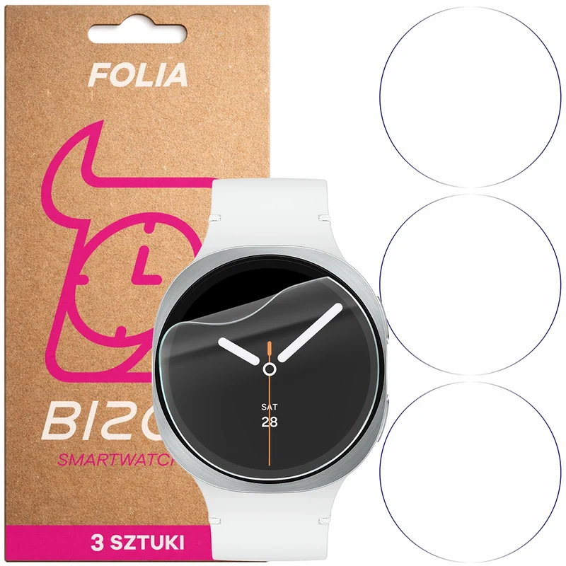 Schutzfolie für den Bildschirm für Galaxy Watch 8 / 7 / FE / 6 / 5 / 4 40 mm, Bizon Watch HydroFlex, 3 Stück