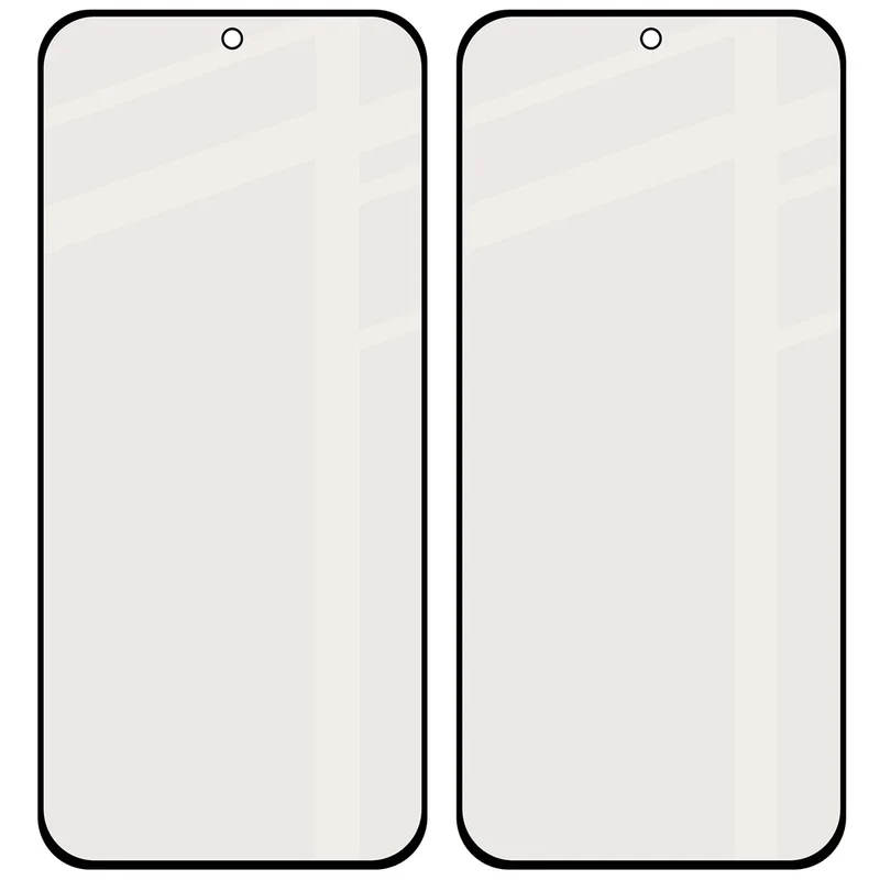 Mattes Hartglas für Vivo V70 5G, Bizon Glass Matte Duo, Schwarzer Rahmen, 2 Stück