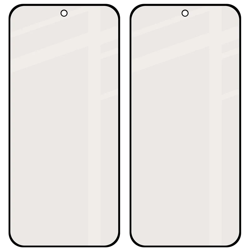 Mattes Hartglas für Realme 16 5G, Bizon Glass Matte Duo, Schwarzer Rahmen, 2 Stück