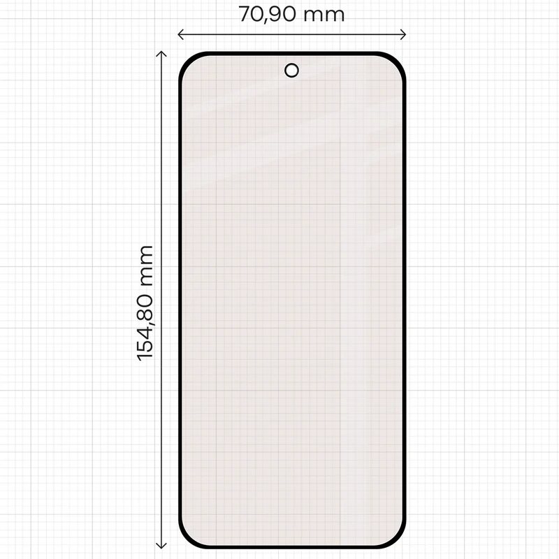 Mattes Hartglas für Realme 16 5G, Bizon Glass Matte, Schwarzer Rahmen