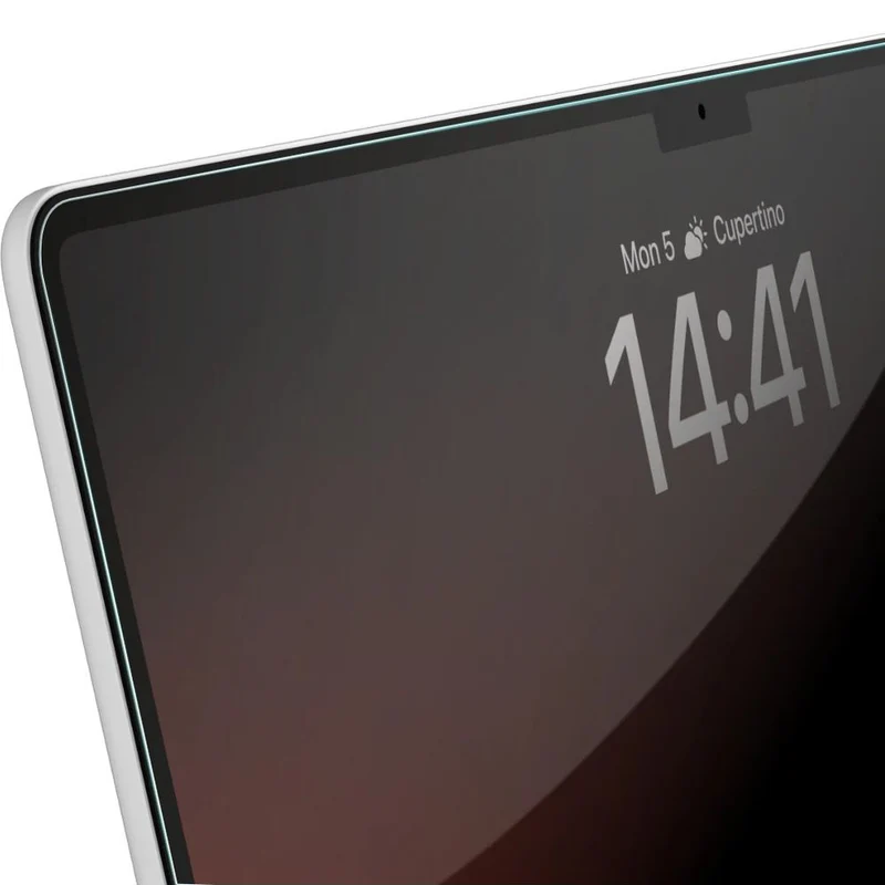 Hybrides Sichtschutzglas für MacBook Pro 16" M5 Pro 2026, Grizz SecretGlass Easy mit Applikator, Matt
