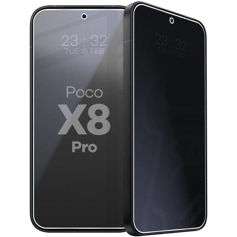 Hybridglas mit Privatschutzfilter für Xiaomi POCO X8 Pro Max, Bizon Hybrid Shadow, Matt