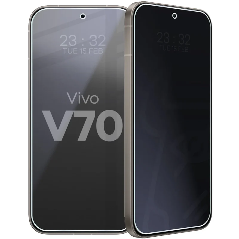 Hybridglas mit Privatschutzfilter für Vivo V70 5G, Bizon Hybrid Shadow, Matt