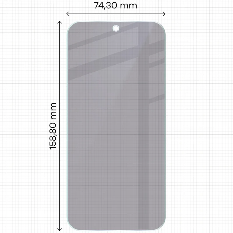 Hybridglas mit Privatschutzfilter für Realme 16 Pro 5G, Bizon Hybrid Shadow, Matt