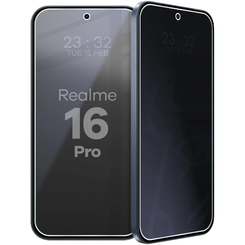 Hybridglas mit Privatschutzfilter für Realme 16 Pro 5G, Bizon Hybrid Shadow, Matt
