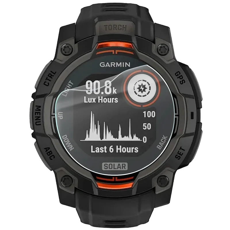 Schutzfolie für den Bildschirm für Garmin Instinct 3 45 mm Solar, Bizon Watch HydroFlex, 3 Stück