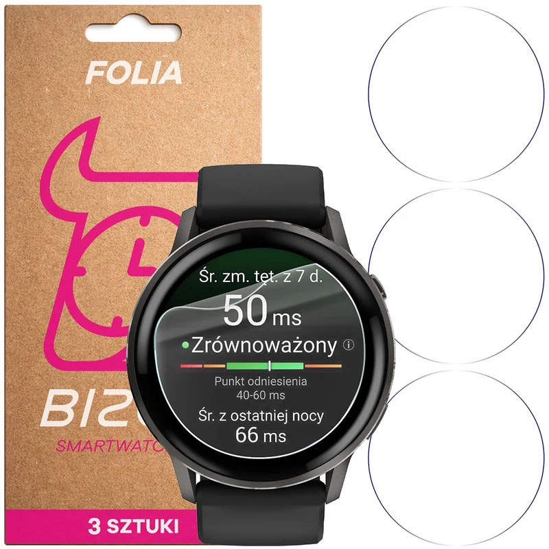 Schutzfolie für den Bildschirm für Garmin Venu 4 45 mm, Bizon Watch HydroFlex, 3 Stück
