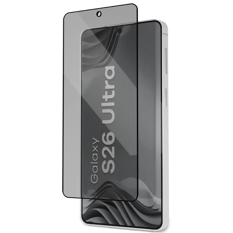 Gehärtetes Glas mit Privatschutzfilter und Applikationsrahmen für Galaxy S26 Ultra, Bizon Glass Aplikator Shadow, 2 Sets