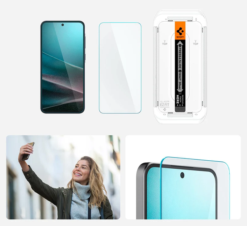 Glas + Applikator für Galaxy A37 5G / A36 5G, Spigen Glas.tR EZ Fit 1-Pack