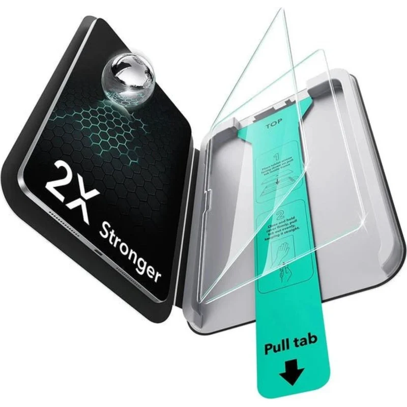 Gehärtetes Glas mit Positionierrahmen für iPad Pro 11" 2025 / 2024, ESR UltraFit Tempered Glass, 2 Stück