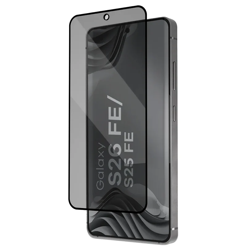 Gehärtetes Glas mit Privatschutzfilter und Applikationsrahmen für Galaxy S26 FE / S25 FE, Bizon Glass Aplikator Shadow, 1 Set