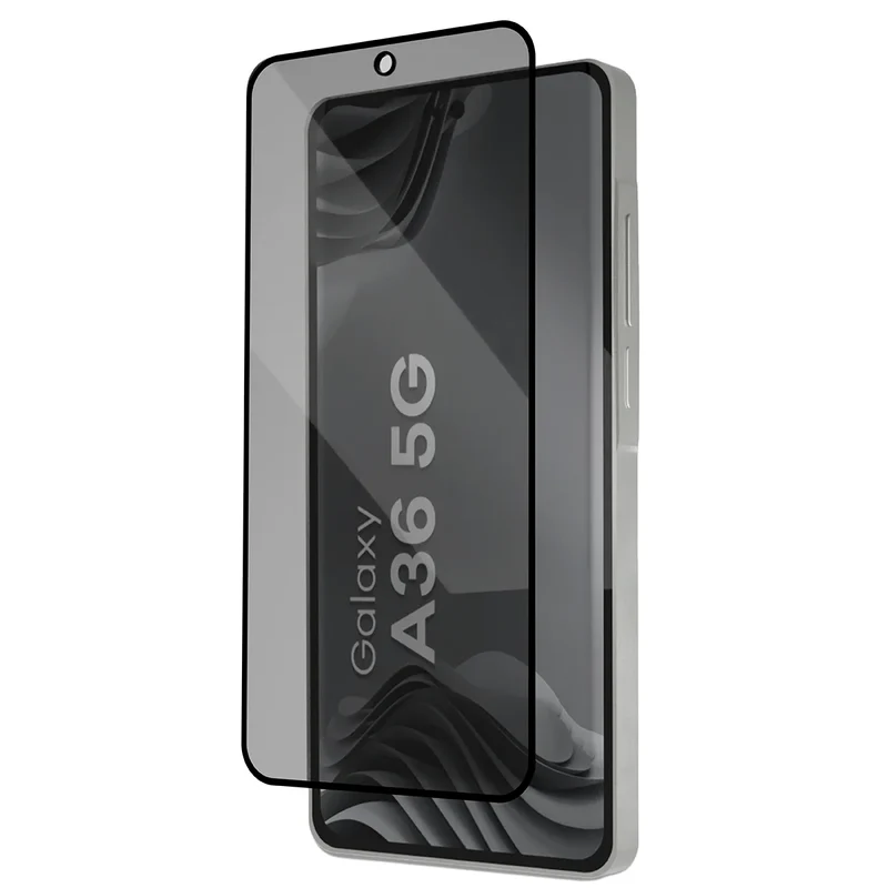 Gehärtetes Glas mit Privatschutzfilter und Applikationsrahmen für Galaxy A36 5G, Bizon Glass Aplikator Shadow, 1 Set