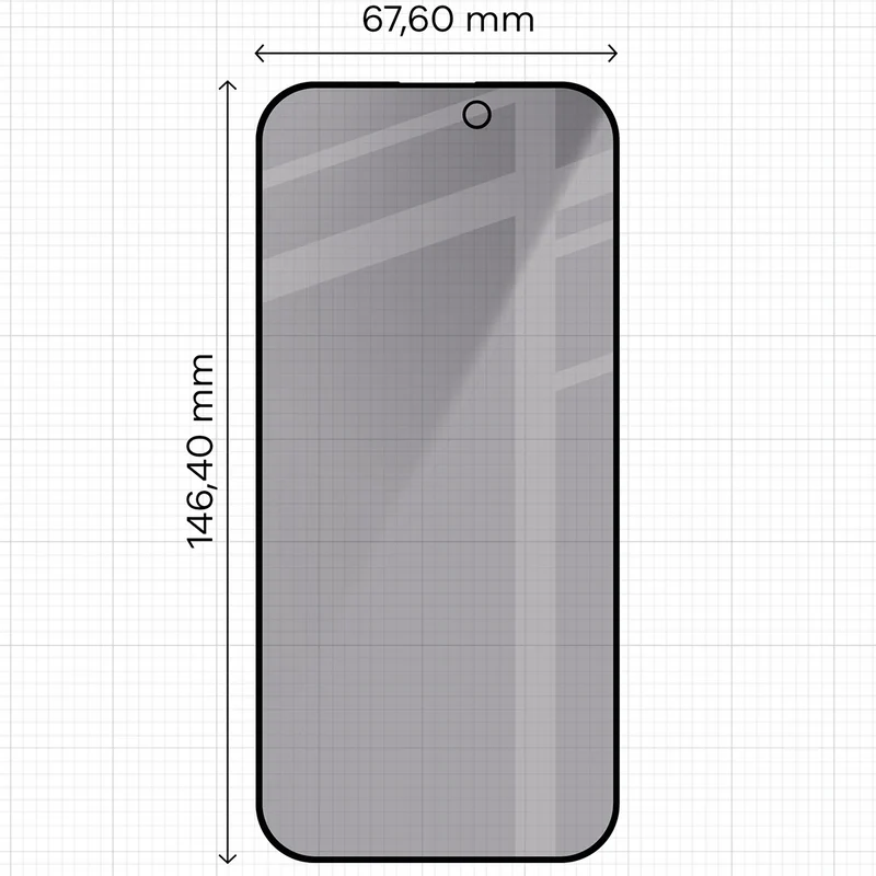Gehärtetes Glas mit Privatschutzfilter und Applikationsrahmen für iPhone 17 Pro, Bizon Glass Aplikator Shadow, 1 Set