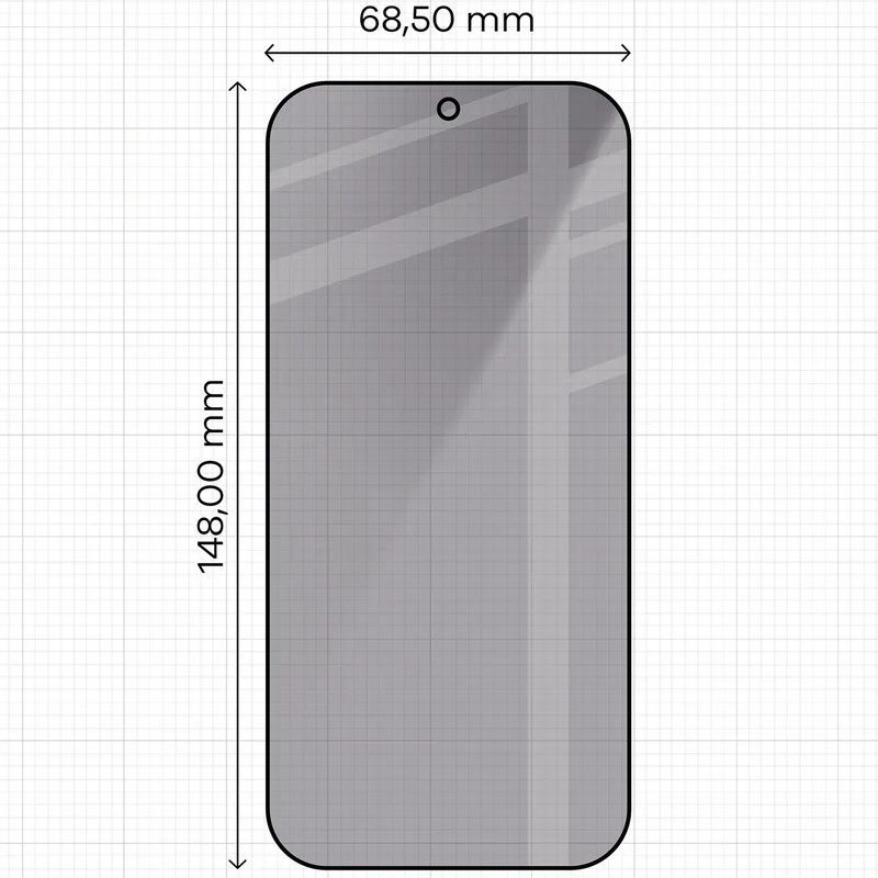 Gehärtetes Glas mit Privatschutzfilter und Applikationsrahmen für Xiaomi 17, Bizon Glass Aplikator Shadow, 2 Sets