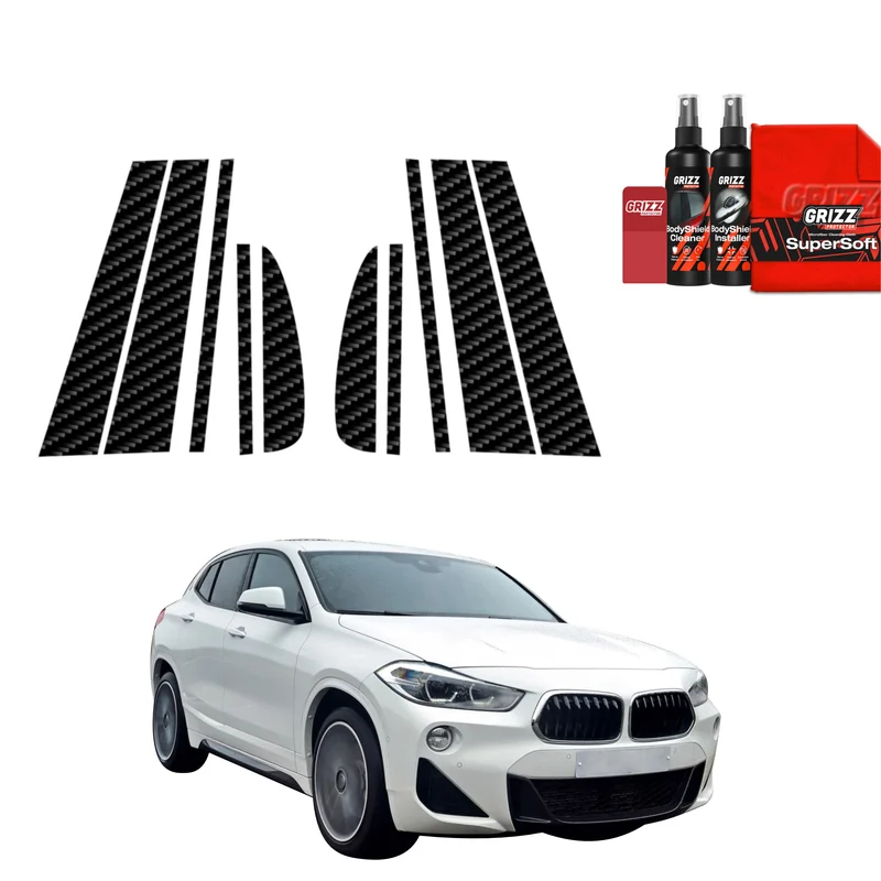 10in1 Kohlenstoff Schutzfolie Grizz Protector für B-C-Säule - BMW X2 (2017-2023)