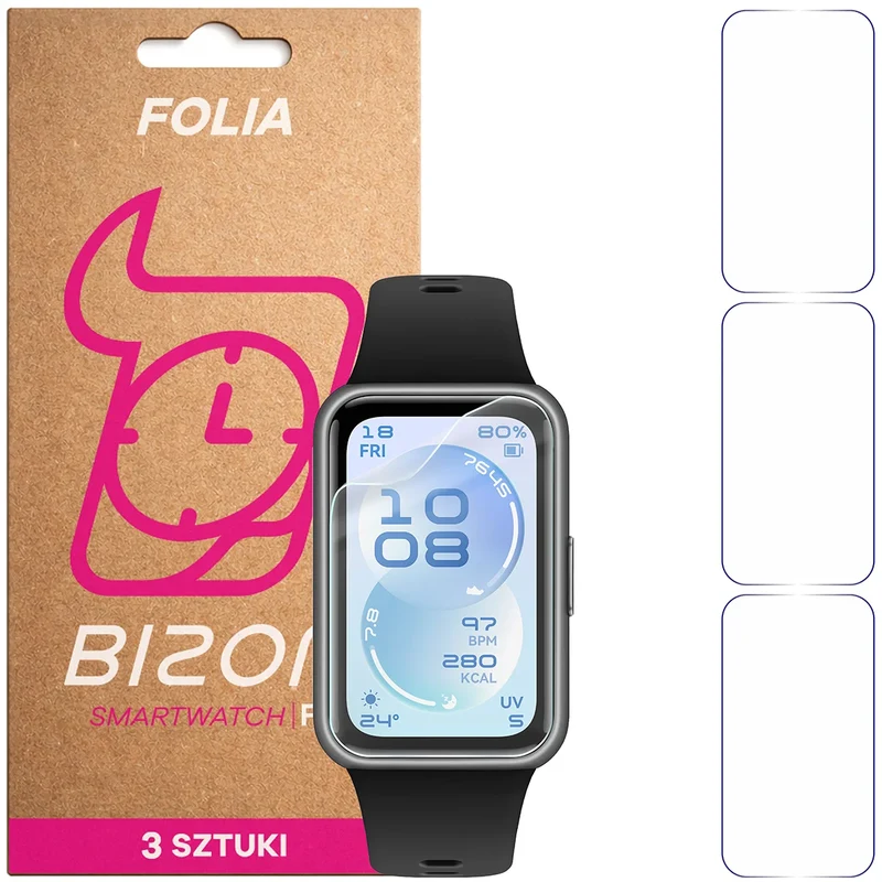 Schutzfolie für den Bildschirm für Huawei Band 11, Bizon Watch HydroFlex, 3 Stück