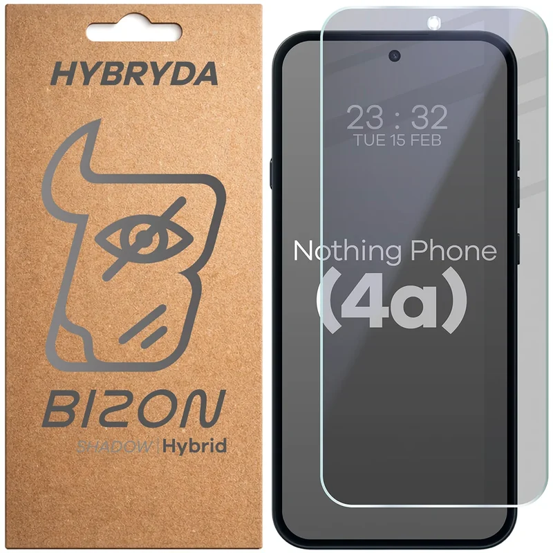 Hybridglas mit Privatschutzfilter für Nothing Phone (4a), Bizon Hybrid Shadow, Matt