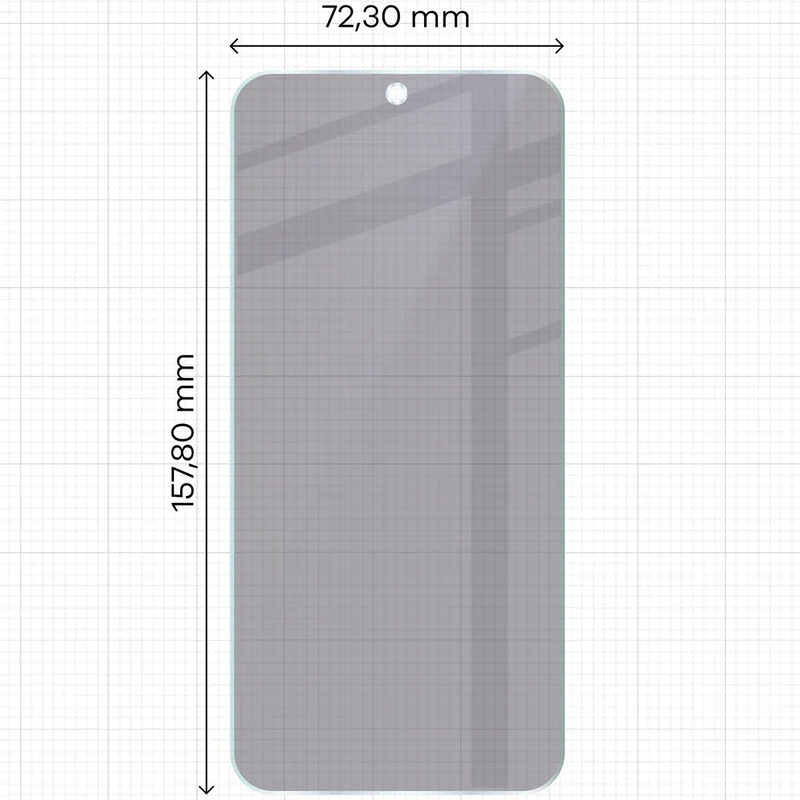Hybridglas mit Privatschutzfilter für Motorola Moto G77 5G, Bizon Hybrid Shadow, Matt