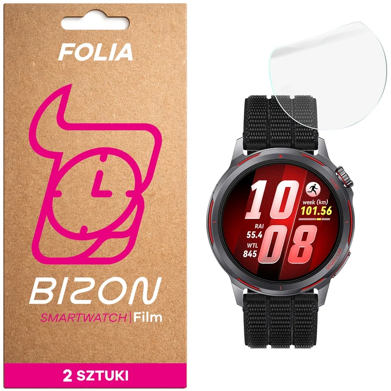 Hydrogel Folie für den Bildschirm für Huawei Watch GT Runner 2, Bizon Watch Film Hydrogel Duo, 2 Stück