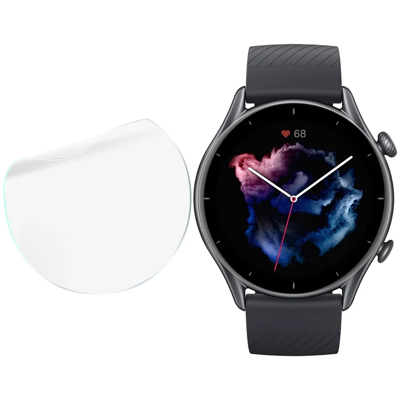 Schutzfolie für den Bildschirm für Amazfit GTR 3, Bizon Watch HydroFlex, 3 Stück