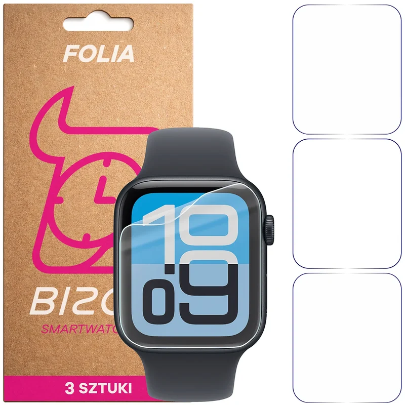 Schutzfolie für den Bildschirm für Apple Watch 4/5/6/7/8/9/SE/SE 2/SE3 40 / 41 mm, Bizon Watch HydroFlex, 3 Stück