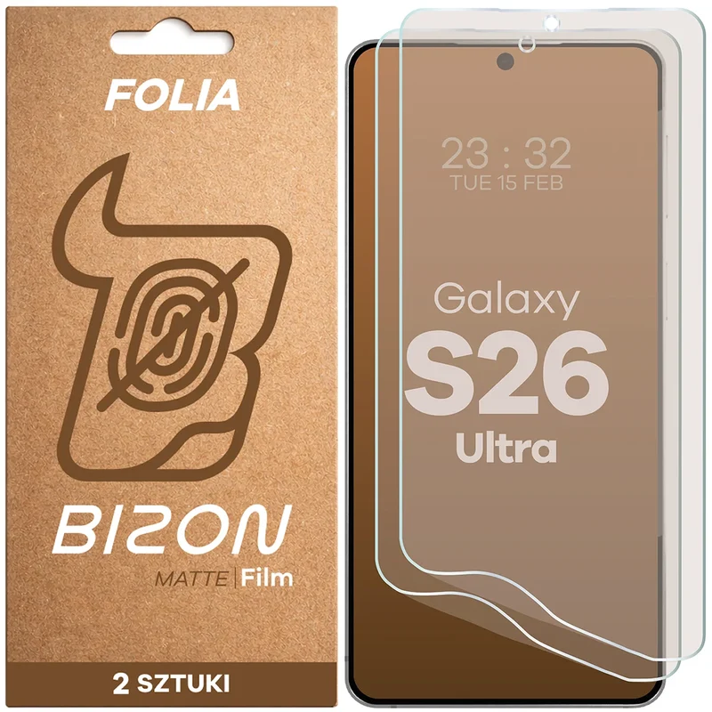 Matte Folie für Galaxy S26 Ultra, Bizon Film Matte Duo, 2 Stück
