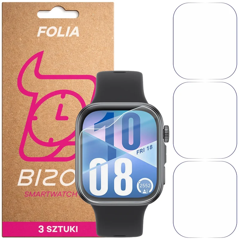 Schutzfolie für den Bildschirm für Huawei Watch Fit 4, Bizon Watch HydroFlex, 3 Stück