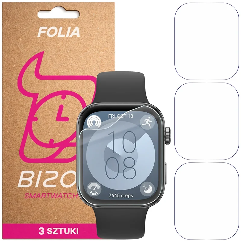 Schutzfolie für den Bildschirm für Huawei Watch Fit 3, Bizon Watch HydroFlex, 3 Stück