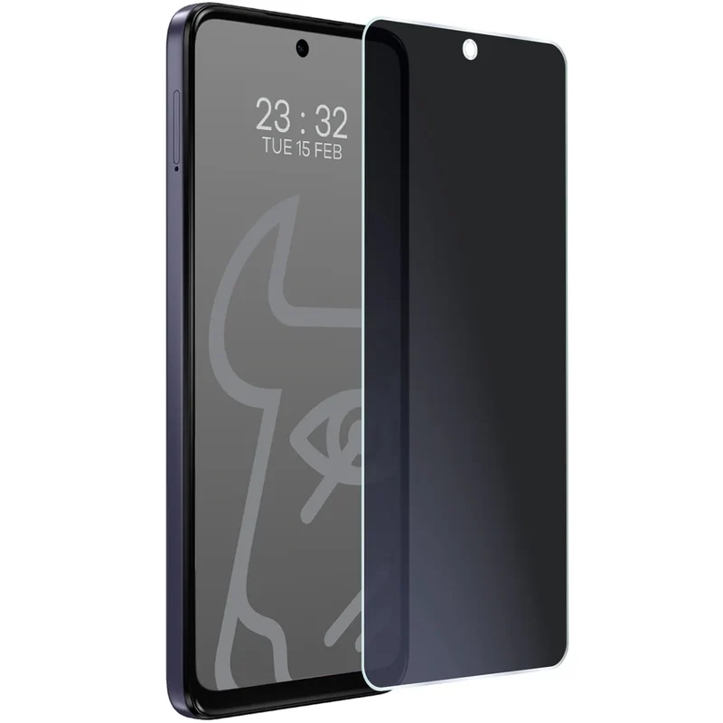 Hybridglas mit Privatschutzfilter für Motorola Moto G17, Bizon Hybrid Shadow, Matt
