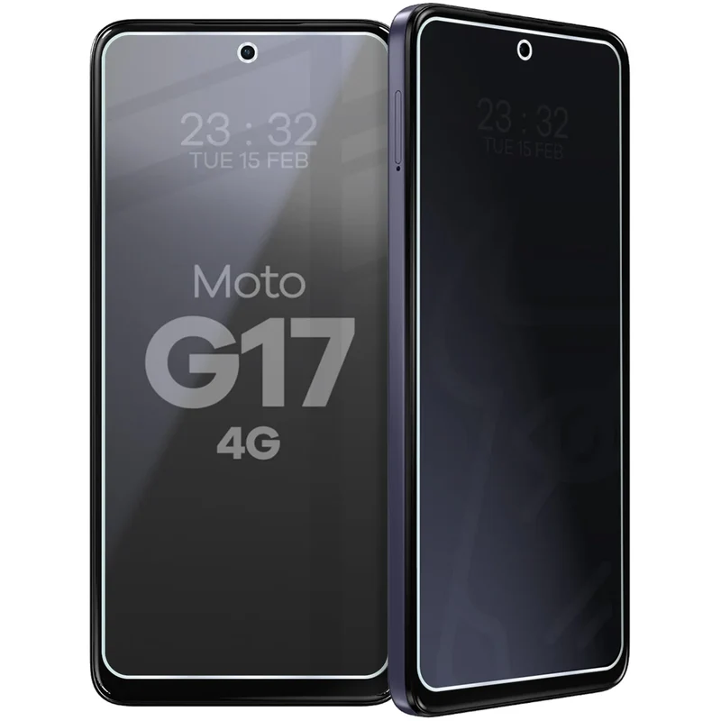 Hybridglas mit Privatschutzfilter für Motorola Moto G17, Bizon Hybrid Shadow, Matt