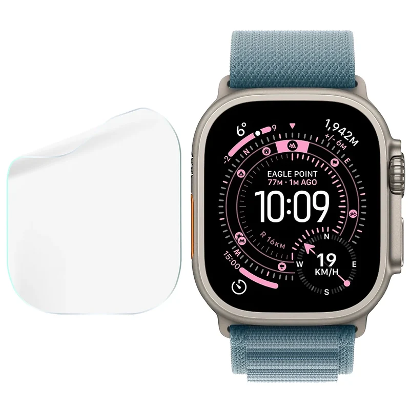 Schutzfolie für den Bildschirm für Apple Watch Ultra 3 / 2 / 1 (49 mm), Bizon Watch HydroFlex, 3 Stück