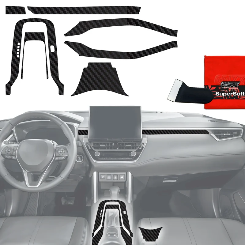 7in1 Schutzfolien Grizz Protector für Mittelkonsole - Toyota Corolla (2019-2026) Carbon Optik Matt Antifingerprint