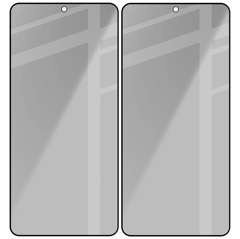 Gehärtetes Glas mit Privatschutzfilter für Galaxy S26, Bizon Glass Edge Shadow Duo, getönt mit schwarzer Rahmen, 2 Stück