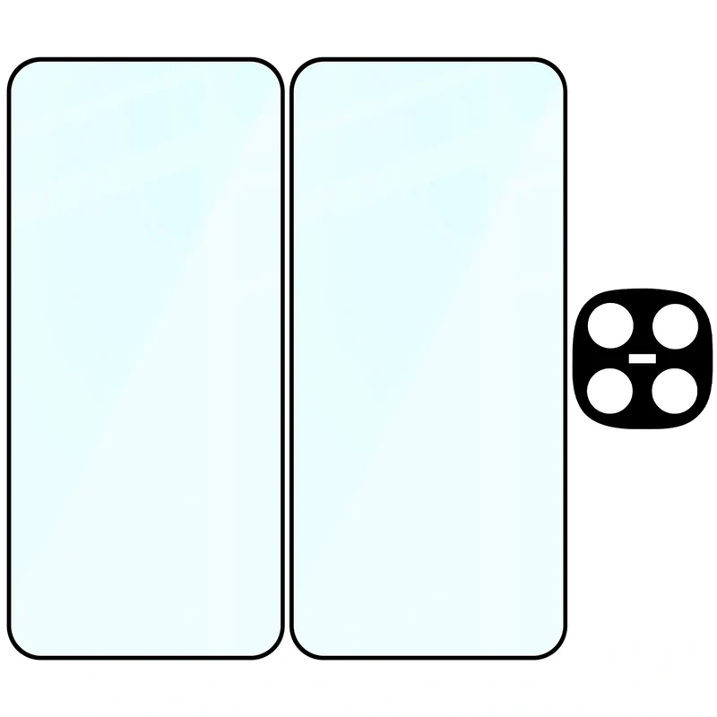 Gehärtetes Glas - 2 Stück + Kameraschutz für Xiaomi Redmi Note 15 Pro 5G, Bizon Glass Edge Pack, Schwarz