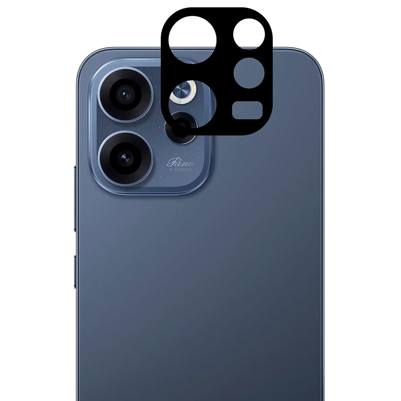 Gehärtetes Glas - 2 Stück + Kameraschutz für Oppo Reno 15 F / FS, Bizon Glass Edge Pack, Schwarz